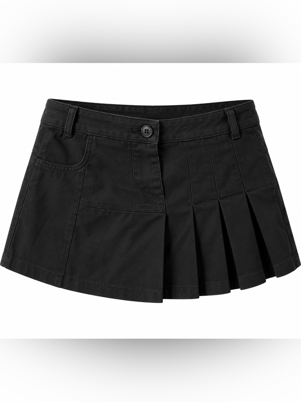 Black Skater Mini Skirt High Rise No Size Tag 18” Waist